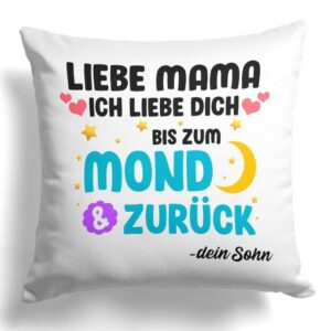 22Feels Dekokissen Mama Geschenk v. Sohn Mutter Muttertag Geburtstag Weihnachten Frauen, Deko mit Persönlichkeit