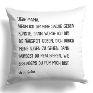 22Feels Dekokissen Mama Geschenk v. Sohn Mutter Muttertag Geburtstag Weihnachten Frauen, Deko mit Persönlichkeit