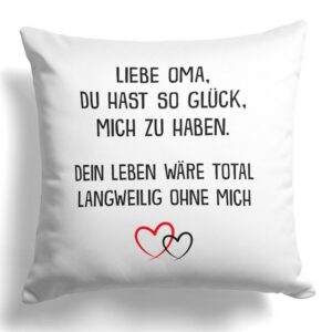 22Feels Dekokissen Oma Geschenk Geburtstag Weihnachten Rente Frauen Grossmutter Spruch, Deko mit Persönlichkeit