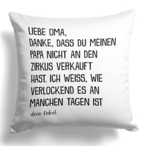 22Feels Dekokissen Oma Geschenk v. Enkel Geburtstag Weihnachten Frauen Deko Grossmutter, Deko mit Persönlichkeit