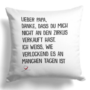 22Feels Dekokissen Papa Geschenk Vater Vatertag Geburtstag Weihnachten Deko Männer Spruch, Deko mit Persönlichkeit