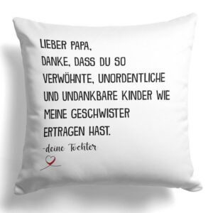 22Feels Dekokissen Papa Geschenk v Tochter Vater Vatertag Geburtstag Weihnachten Männer, Deko mit Persönlichkeit