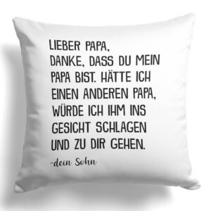 22Feels Dekokissen Papa Geschenk v. Sohn Vater Vatertag Geburtstag Weihnachten Männer, Deko mit Persönlichkeit