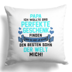 22Feels Dekokissen Papa Geschenk v. Sohn Vater Vatertag Geburtstag Weihnachten Männer, Deko mit Persönlichkeit