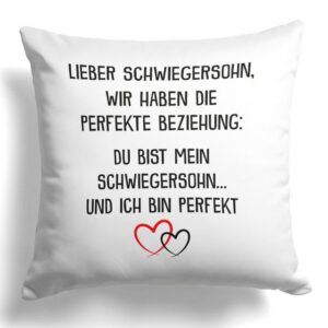 22Feels Dekokissen Schwiegersohn Geschenk Hochzeit Deko Männer Weihnachten Geburtstag, Deko mit Persönlichkeit