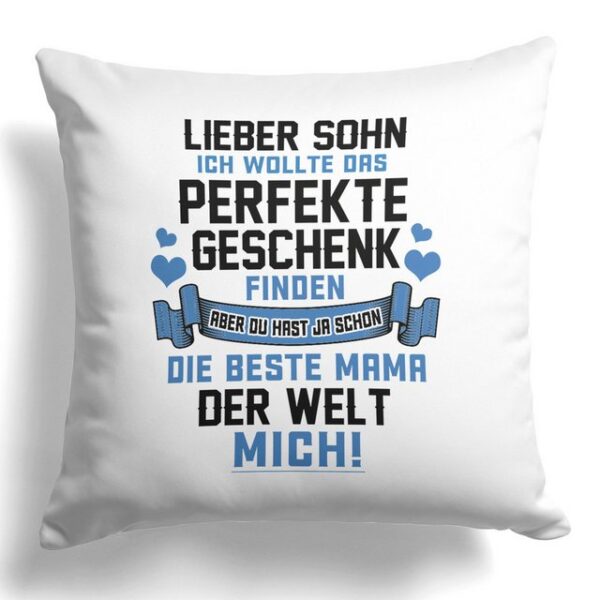 22Feels Dekokissen Sohn Geschenk v. Mama 18. Geburtstag Weihnachten Abitur Jungs Männer, Deko mit Persönlichkeit