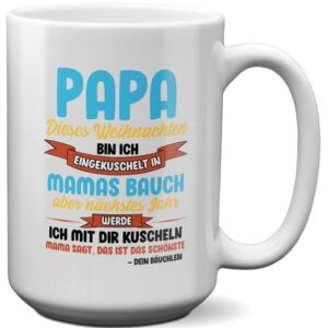 22Feels Tasse Du Wirst Papa Weihnachten Werdender Vater Geschenk Schwangerschaft, Keramik, XL, Made In Germany, Spülmaschinenfest