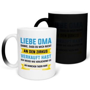 22Feels Tasse Oma Geschenk Geburtstag Grossmutter Rentnerin Frauen Weihnachten, Keramik, FARBWECHSEL Zaubertasse, Made in Germany