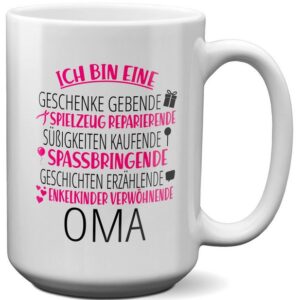 22Feels Tasse Oma Geschenk Geburtstag Grossmutter Rentnerin Frauen Weihnachten, Keramik, XL, Made In Germany, Spülmaschinenfest