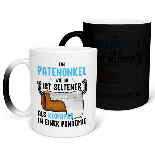 22Feels Tasse Patenonkel Geschenk Taufpate Pate Geburtstag Weihnachten Herrentag, Keramik, FARBWECHSEL Zaubertasse, Made in Germany