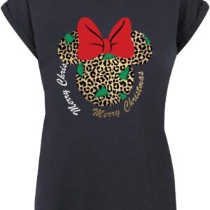 ABSOLUTE CULT Ladies Minnie Mouse Weihnachts-t-shirt Mit Leopardenmuster für Damen - 2XL