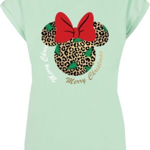 ABSOLUTE CULT Ladies Minnie Mouse Weihnachts-t-shirt Mit Leopardenmuster für Damen - M