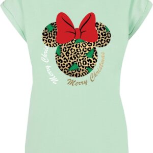 ABSOLUTE CULT Ladies Minnie Mouse Weihnachts-t-shirt Mit Leopardenmuster für Damen - S