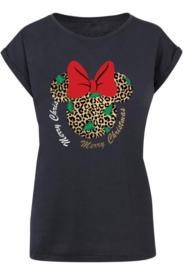 ABSOLUTE CULT Ladies Minnie Mouse Weihnachts-t-shirt Mit Leopardenmuster für Damen - XS