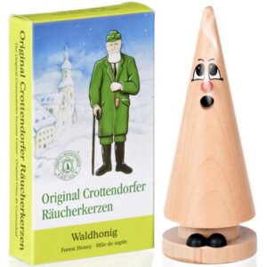 Crottendorfer Räuchermännchen Räucherkerzen Set Ziegenbein Heidi Honig + Waldhonig 24 Kegel, (2 St), Original Erzgebirge Holzkunst, 13cm hoch