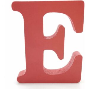 Holzbuchstaben (e) rot, 1 Stück, 10 cm, a-z, diy, englisches Alphabet, Basteln, Ornamente für Zuhause, Hochzeit, Geburtstag, Party, Dekoration,