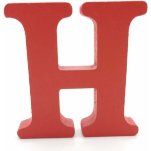Holzbuchstaben (h), rot, 1 Stück, 10 cm, az, diy, englisches Alphabet, Basteln, Ornamente für Zuhause, Hochzeit, Geburtstag, Party, Dekoration,
