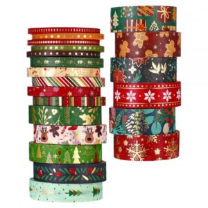 Lubgitsr Klebeband Weihnachten Washi Masking Tape Dekorative Klebeband für Scrapbooking (21-St)