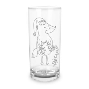 Mr. & Mrs. Panda Glas 400 ml Fuchs Weihnachten - Transparent - Geschenk, Glas, Trinkglas, G, Premium Glas, Lasergravur