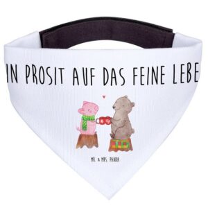 Mr. & Mrs. Panda Hundefliege Glühschwein Sause - Weiß - Geschenk, Hunde, Prost, Alles Gute, Halstu, Polyester