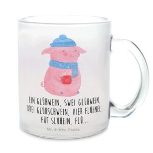 Mr. & Mrs. Panda Teeglas Lallelndes Glühschwein - Transparent - Geschenk, Teeglas, Winter, Gla, Premium Glas, Edler Aufdruck