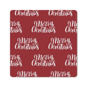 MuchoWow Gaming Mauspad Zitate - Weihnachten - Muster - Rot - Weiß (1-St), Mousepad mit Rutschfester Unterseite, Gaming, 40x40 cm, XXL, Großes