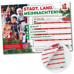 Pegasus Spiele Spiel, STADT, LAND, WEIHNACHTEN - deutsch