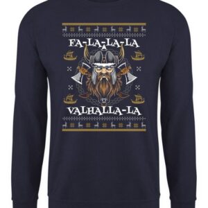Quattro Formatee Sweatshirt Fa-La-La-La Valhalla Wikinger - Weihnachten X-mas Weihnachtsgeschenk (1-tlg)