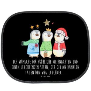 Sonnenschutz Winterzeit Heilige drei Könige - Schwarz - Geschenk, Advent, Weihnach, Mr. & Mrs. Panda, Seidenmatt, Faltbar & Praktisch