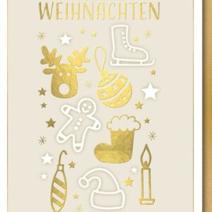 Verlag Dominique Grußkarten Weihnachten - Glückwunschkarte im Format 11,5 x 17 cm mit Umschlag - W