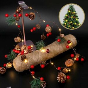 Weihnachts-Beeren-Stechpalmen-Girlande, LED-Weihnachts-Tannenzapfen-Lichter, LED-Vorhang-Lichter, Weihnachts-Vorhang-Licht,