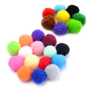 maDDma Pompon 100 Pompons, 15mm, kreativ zum Basteln, Farben oder Farbmix, weiß