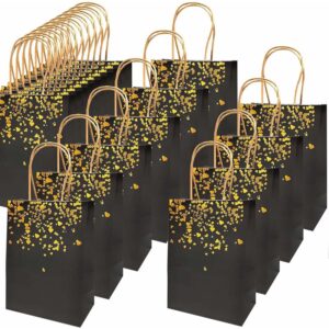 20 Pack Krafttüten, Papiertüten, Kraftpapiertüten mit Griff, recycelbare Geschenktüten für Weihnachten, Hochzeit, Geburtstag, Party