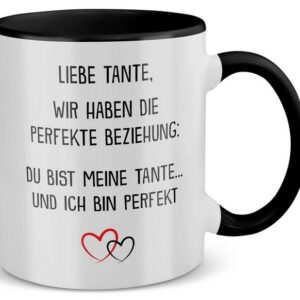 22Feels Tasse Beste Tante Geschenk Geburtstag Weihnachten Kaffeetasse Lustig, Keramik, Made in Germany, Spülmaschinenfest, Zweifarbig