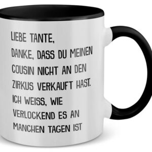 22Feels Tasse Beste Tante Geschenk Geburtstag Weihnachten Kaffeetasse Lustig, Keramik, Made in Germany, Spülmaschinenfest, Zweifarbig