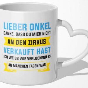 22Feels Tasse Bester Onkel Geschenk Geburtstag Weihnachten Kaffeetasse Männer Lustig, Keramik, Made In Germany, Spülmaschinenfest, Herzhenkel