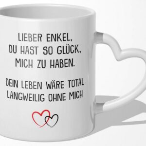 22Feels Tasse Enkel Geschenk 18. Geburtstag Abi Weihnachten Jungs Haferl Mann Teen, Keramik, Made In Germany, Spülmaschinenfest, Herzhenkel