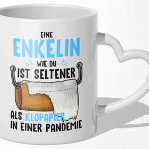 22Feels Tasse Enkelin Geschenk 18. Geburtstag Abi Weihnachten Mädchen Haferl Frauen, Keramik, Made In Germany, Spülmaschinenfest, Herzhenkel