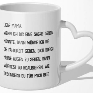 22Feels Tasse Mama Geschenk Muttertag Mutter Geburtstag Kaffee Frauen Weihnachten, Keramik, Made In Germany, Spülmaschinenfest, Herzhenkel