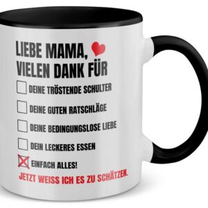 22Feels Tasse Mama Geschenk Muttertag Mutter Geburtstag Kaffee Frauen Weihnachten, Keramik, Made in Germany, Spülmaschinenfest, Zweifarbig