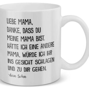 22Feels Tasse Mama Geschenk von Sohn Muttertag Geburtstag Mutter Weihnachten Frauen, Keramik, Made in Germany, Spülmaschinenfest