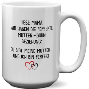 22Feels Tasse Mama Geschenk von Sohn Muttertag Geburtstag Mutter Weihnachten Frauen, Keramik, XL, Made In Germany, Spülmaschinenfest