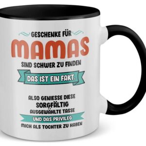 22Feels Tasse Mama Geschenk von Tochter Muttertag Geburtstag Mutter Weihnachten Frau, Keramik, Made in Germany, Spülmaschinenfest, Zweifarbig