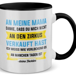 22Feels Tasse Mama Geschenk von Tochter Muttertag Geburtstag Mutter Weihnachten Frau, Keramik, Made in Germany, Spülmaschinenfest, Zweifarbig