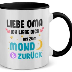 22Feels Tasse Oma Geschenk Geburtstag Grossmutter Rentnerin Frauen Weihnachten, Keramik, Made in Germany, Spülmaschinenfest, Zweifarbig