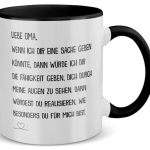 22Feels Tasse Oma Geschenk Geburtstag Grossmutter Rentnerin Frauen Weihnachten, Keramik, Made in Germany, Spülmaschinenfest, Zweifarbig