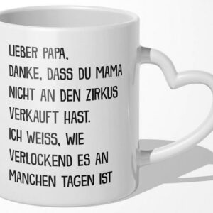 22Feels Tasse Papa Geschenk Vatertag Vater Geburtstag Herrentag Männer Weihnachten, Keramik, Made In Germany, Spülmaschinenfest, Herzhenkel
