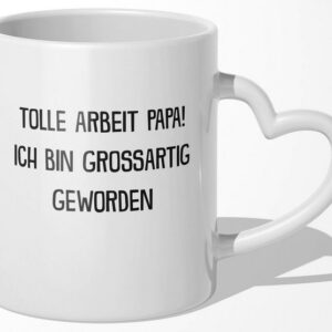 22Feels Tasse Papa Geschenk Vatertag Vater Geburtstag Herrentag Männer Weihnachten, Keramik, Made In Germany, Spülmaschinenfest, Herzhenkel