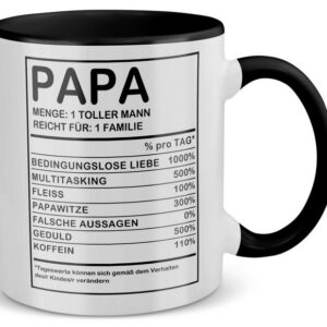 22Feels Tasse Papa Geschenk Vatertag Vater Geburtstag Herrentag Männer Weihnachten, Keramik, Made in Germany, Spülmaschinenfest, Zweifarbig