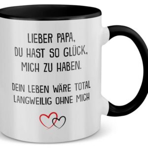 22Feels Tasse Papa Geschenk Vatertag Vater Geburtstag Herrentag Männer Weihnachten, Keramik, Made in Germany, Spülmaschinenfest, Zweifarbig